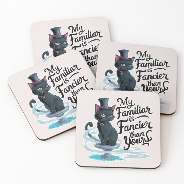 Item preview, ''My Familiar is Fancier Than Yours'' Cute Cat Funny Design T-Shirt designed and sold by Witty Shirts.