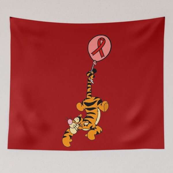 Item preview, Tiger Hanging From an Awareness Ribbon Balloon (Red) designed and sold by CaitlynConnor.