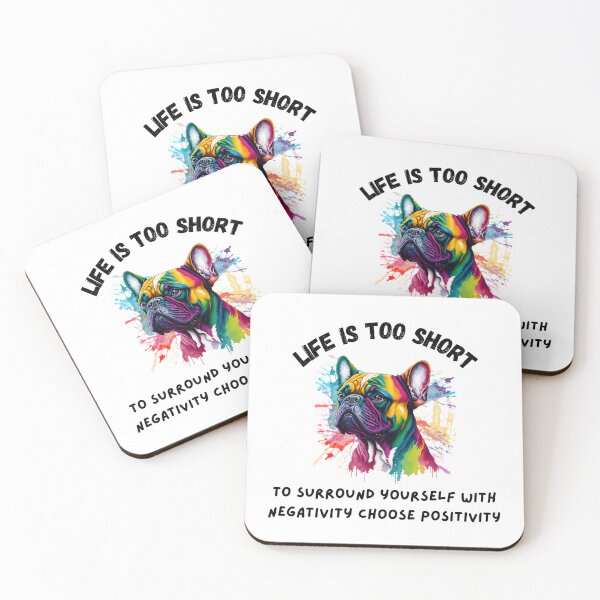 Item preview, colorful bulldog Rainbow Life is too short designed and sold by IssaraStudio.