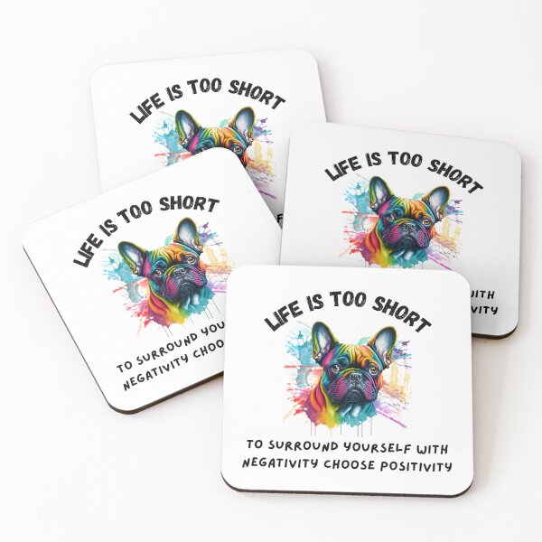 Item preview, colorful bulldog Life is too short designed and sold by IssaraStudio.