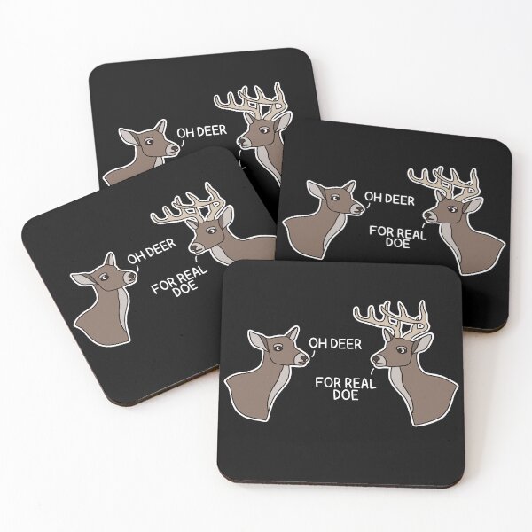Item preview, (Version for DARK COLORED Items) OH DEER & FOR REAL DOE (White-tailed Deer) designed and sold by chicorycreative.