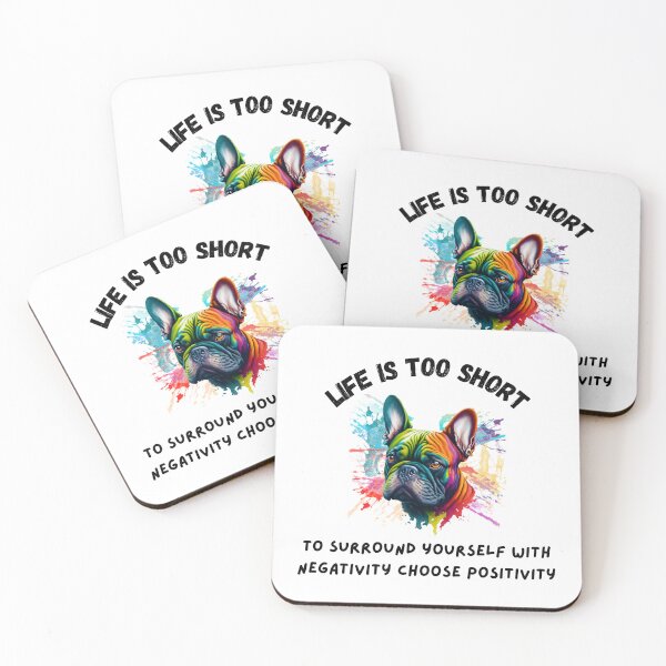 Item preview, colorful bulldog Life is too short designed and sold by IssaraStudio.