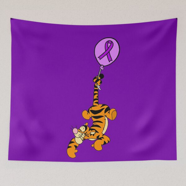 Item preview, Tiger Hanging From an Awareness Ribbon Balloon (Purple) designed and sold by CaitlynConnor.
