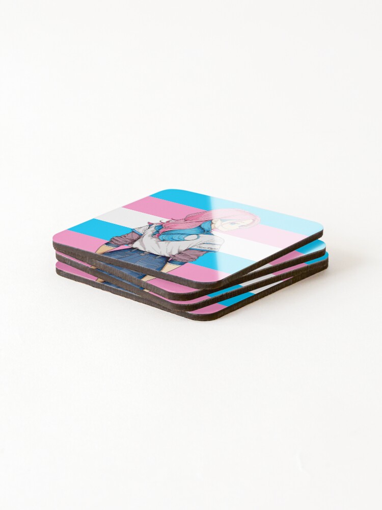 Thumbnail 4 of 5, Coasters (Set of 4), Trans Rights designed and sold by FotoLibreStudio.