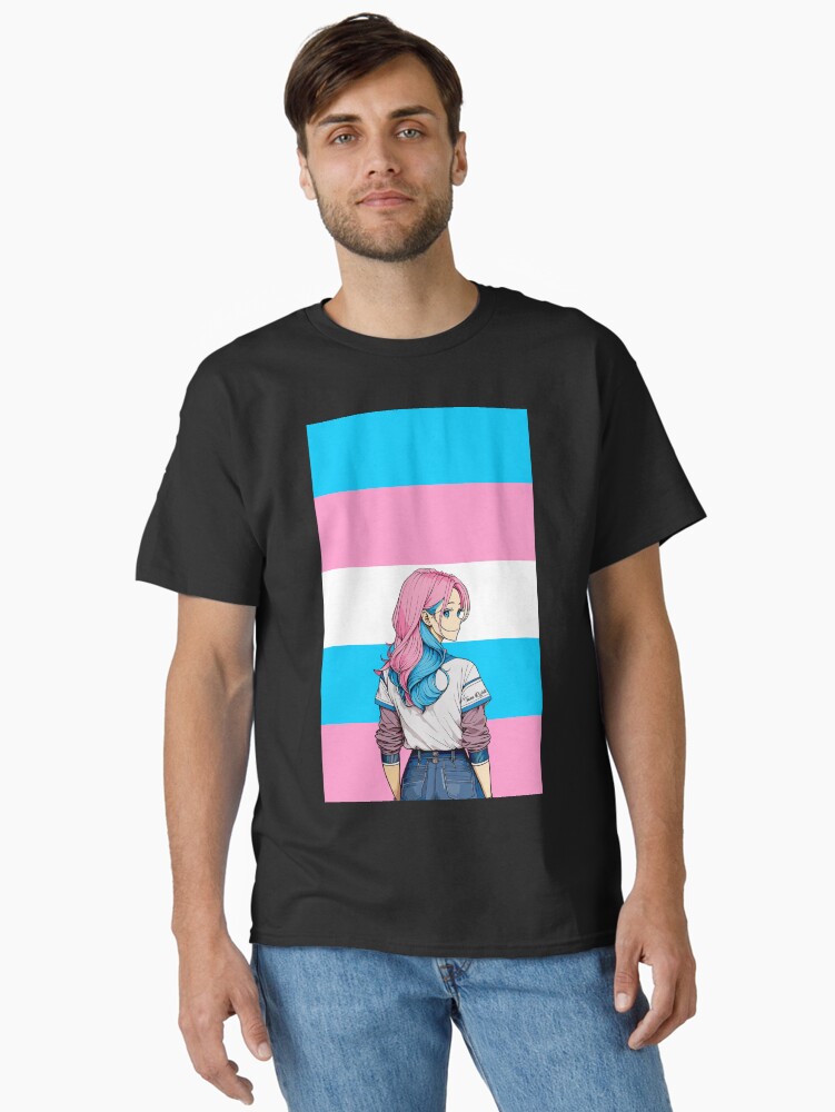 Imagen 2 de 7, Camiseta clásica con la obra Derechos trans, diseñada y vendida por FotoLibreStudio.