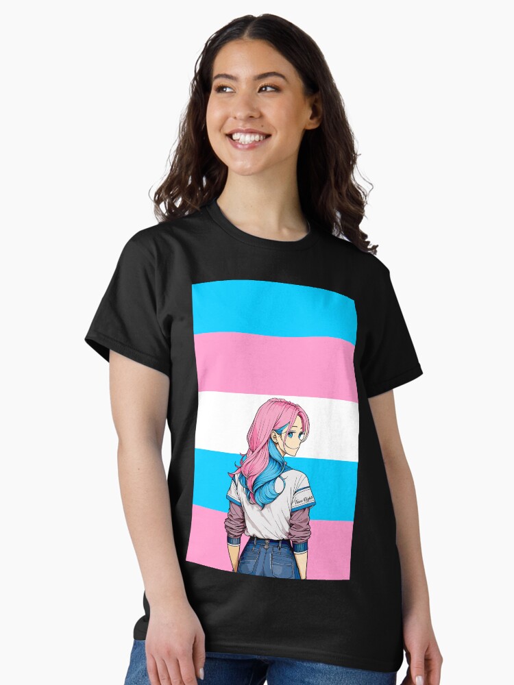 Imagen 1 de 7, Camiseta clásica con la obra Derechos trans, diseñada y vendida por FotoLibreStudio.