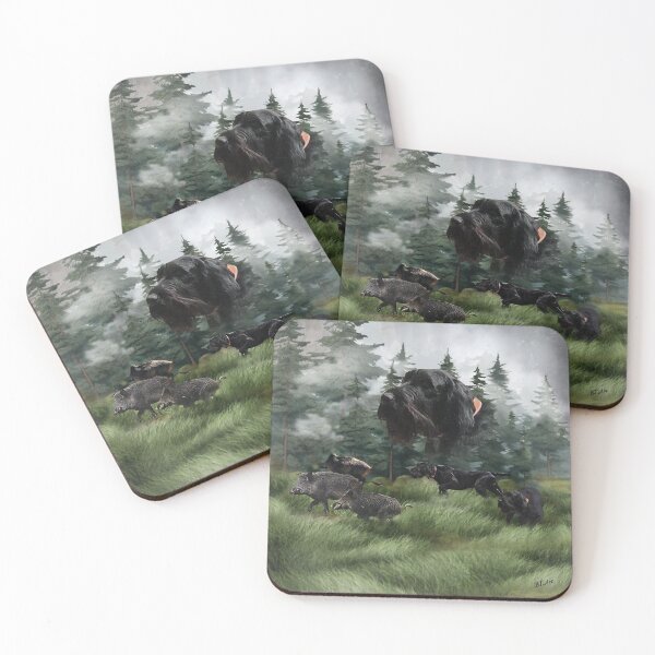 Item preview, Wild boar hunting season, German Wirehaired Pointer ,  Art designed and sold by TammyHunterArt.