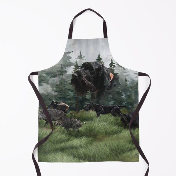 Item preview, Wild boar hunting season, German Wirehaired Pointer ,  Art designed and sold by TammyHunterArt.