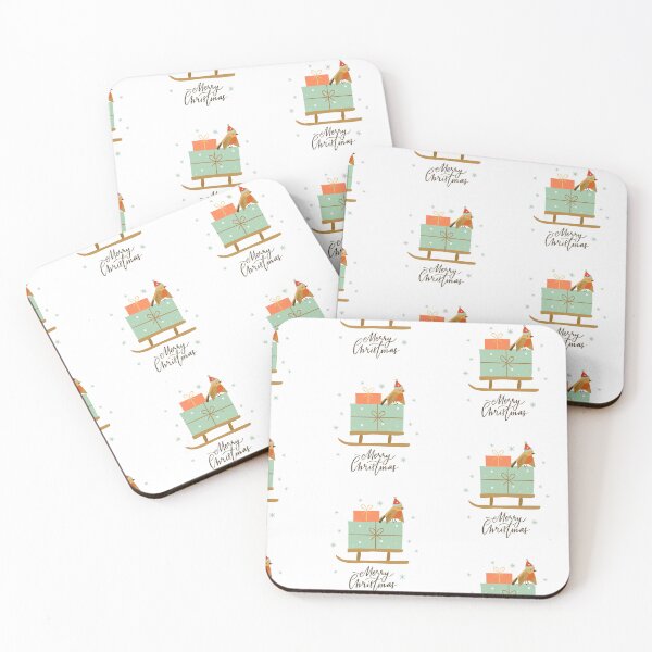 Item preview, Winter Greetings: Bullfinch, Gift, and Sled Card" designed and sold by hjian8219.