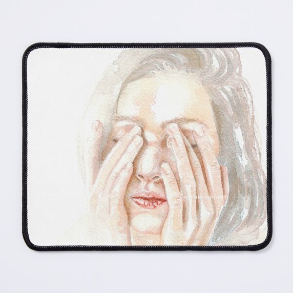 Item preview, 'stuck in circles' - watercolour painting, female portrait designed and sold by sarahkianaart.