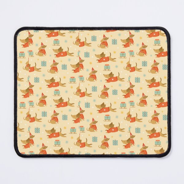 Item preview, "Festive Dachshunds: Christmas Seamless Pattern" designed and sold by hjian8219.