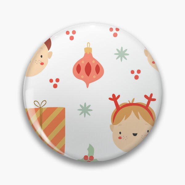 Item preview, "Festive Faces: Cute Children's Christmas Pattern" designed and sold by hjian8219.