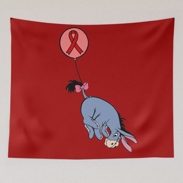 Item preview, Donkey Hanging From an Awareness Ribbon Balloon (Red) designed and sold by CaitlynConnor.
