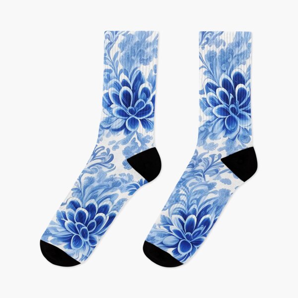 Item preview, blue and white flora designed and sold by aliraweb.