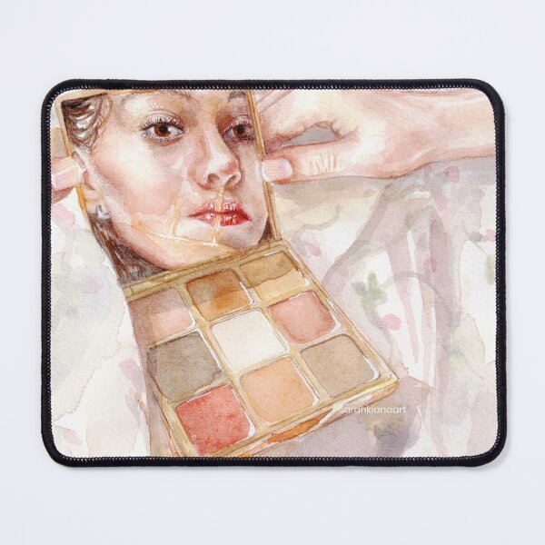 Item preview, 'one last check...' - watercolour painting, female portrait designed and sold by sarahkianaart.