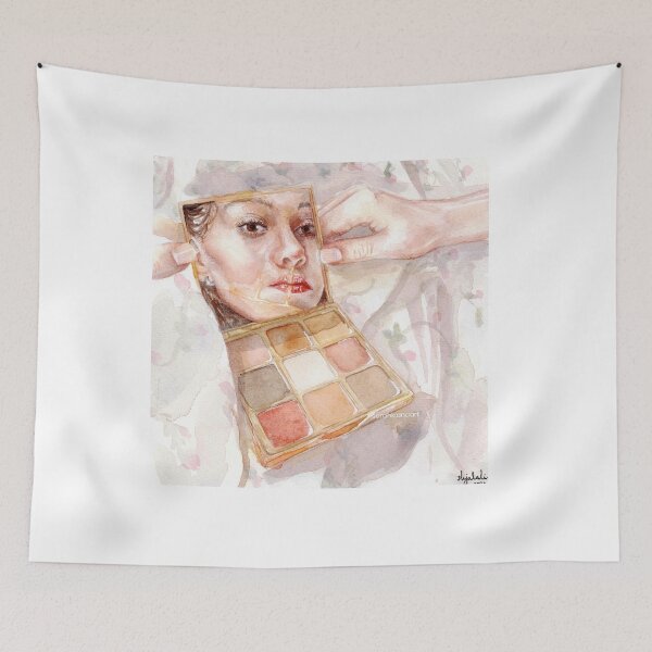 Item preview, 'one last check...' - watercolour painting, female portrait designed and sold by sarahkianaart.