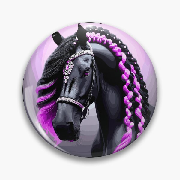 Artikelvorschau, Schönes schwarzes Pferd mit rosa und schwarzem Haar entworfen und verkauft von Artbyminga.