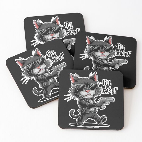 Item preview, ''I'll Be Back'' Cute Funny Terminator Cat T-Shirt designed and sold by Witty Shirts.