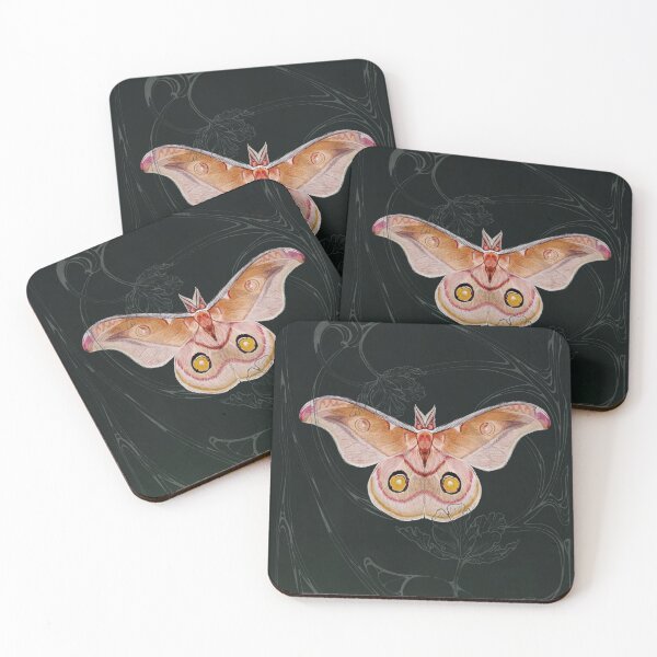 Item preview, Nocturnal Nectar - Orange Moth Butterfly with Whimsical Flowers designed and sold by emma.designs.