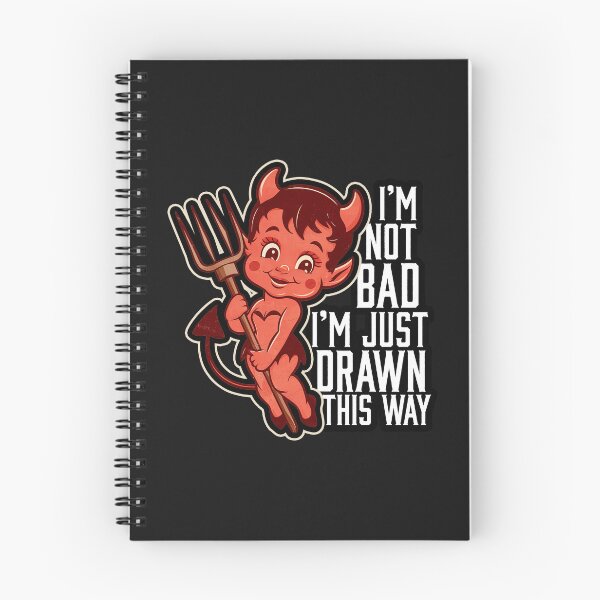 Item preview, ''I'm Not Bad, I'm Just Drawn This Way'' Vintage Cute Devil T-Shirt designed and sold by Witty Shirts.