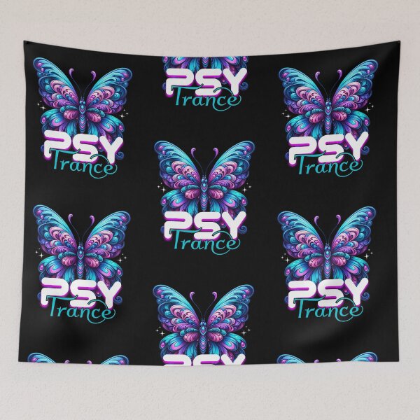 Aperçu de l'œuvre PSY TRANCE - Papillon électrique (blanc/rose) créée et vendue par Discothreadz.