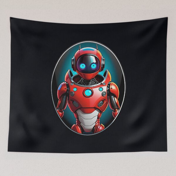 Item preview, Red Alien Humanoid Robot designed and sold by TheArtOfPat.