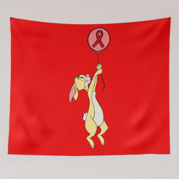 Item preview, Yellow Bunny Hanging from an Awareness Ribbon Balloon (Red) designed and sold by CaitlynConnor.