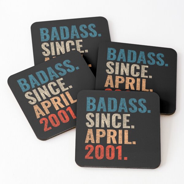 Item preview, Badass since April 2001 Vintage 2001 April birthday gift designed and sold by Teelogic.
