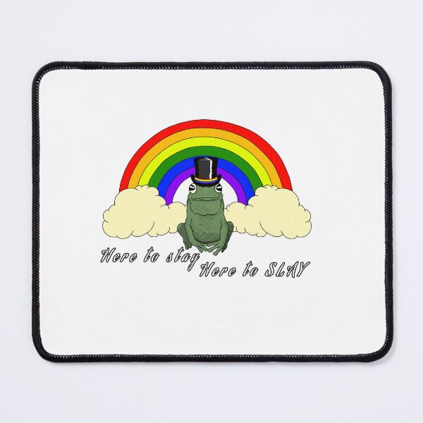 Item preview, Pride frog with rainbow "here to stay, here to slay" designed and sold by Teddyxx.