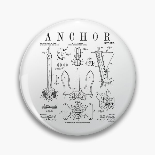 Artikelvorschau, Nautisches Schiff Anker Segelboot Kapitän Vintage Patent entworfen und verkauft von GrandeDuc.
