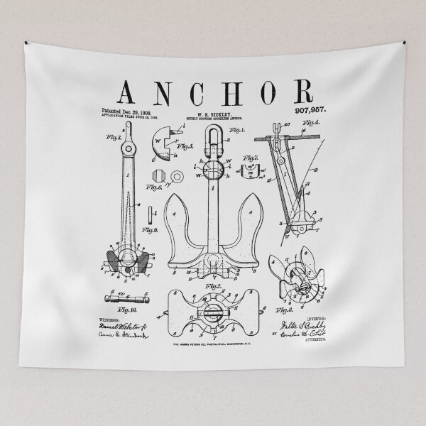 Item preview, Nautical Ship Anchor Sailing Boat Captain Vintage Patent designed and sold by GrandeDuc.