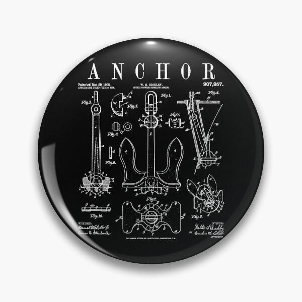 Artikelvorschau, Nautisches Schiff Anker Segelboot Kapitän Vintage Patent entworfen und verkauft von GrandeDuc.