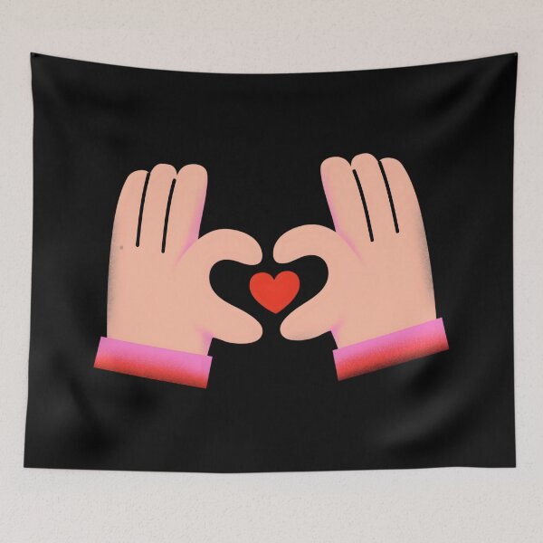 Item preview, Hands Making Heart Design - Love & Unity Art on Redbubble designed and sold by Luxuriously.