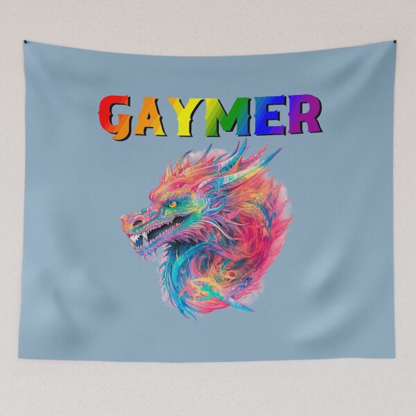 Item preview, Gaymer LGBTQ Rainbow Pride Flag Colors, Gaymer DND Dragon design  designed and sold by Travelslightly.