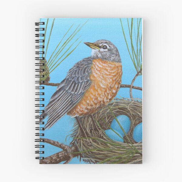 Item preview, American robin and nest designed and sold by Ruth Ann Ventrello.