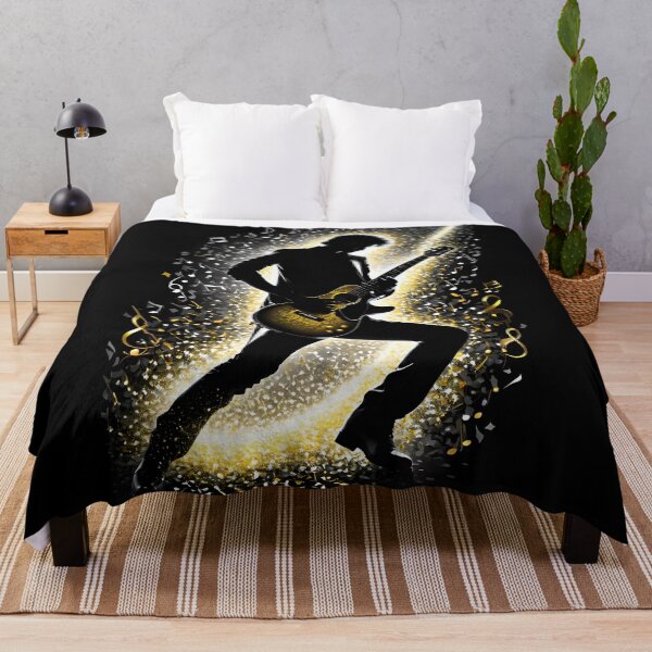 Item preview, Guitarist silhouette and gold notes designed and sold by Artbellachi.