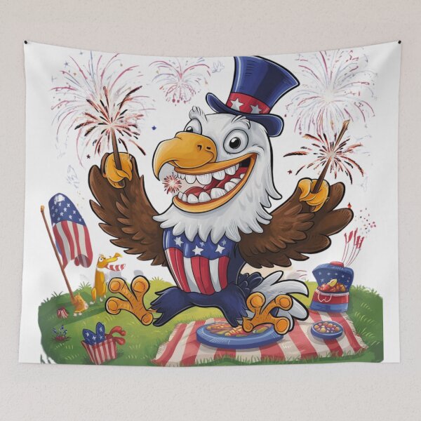 Item preview, Happy 4th of July Eagle Paint Art 3D Model designed and sold by Charlygood.
