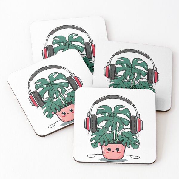Item preview, Monstera on headphones  designed and sold by BlissfulBlossom.