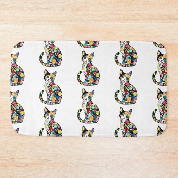 Item preview, Flower patterned Colico cat designed and sold by BlissfulBlossom.