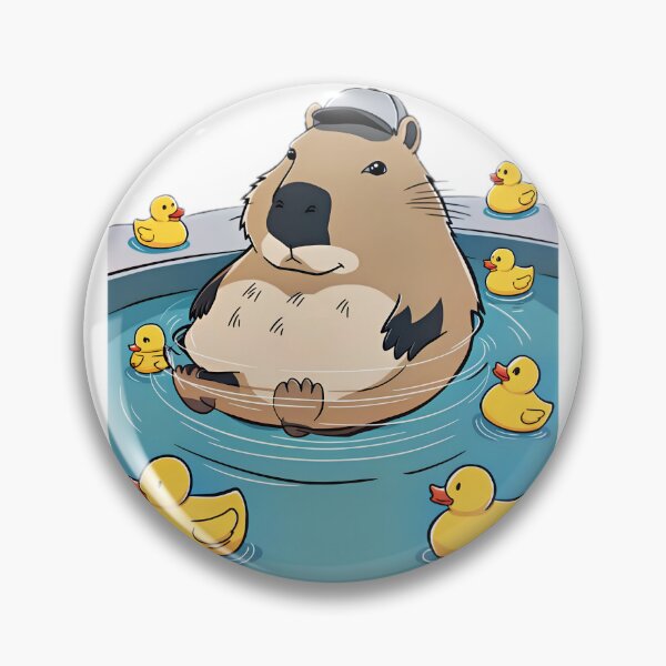 Item preview, Capybara in a pool designed and sold by BlissfulBlossom.