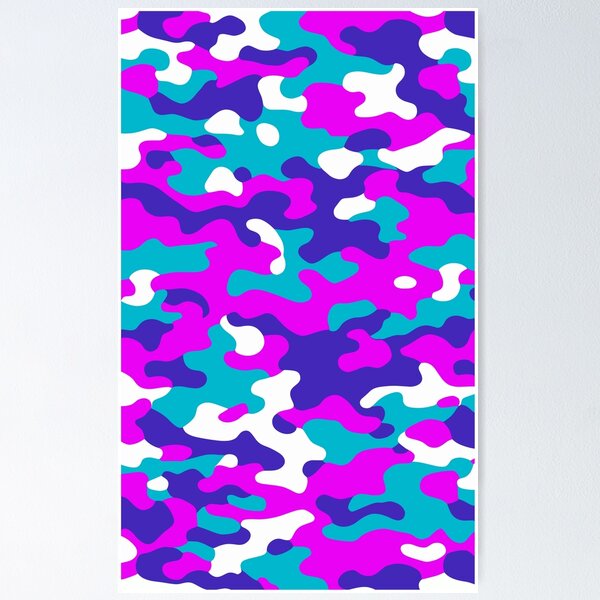 Item preview, Camouflage pattern with purple and aqua green designed and sold by SamJanner.