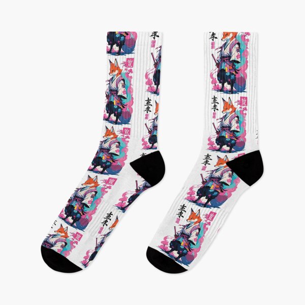 Item preview, Kitsune Samurai Fox Aesthetic Vaporwave Style designed and sold by LuminOrb.