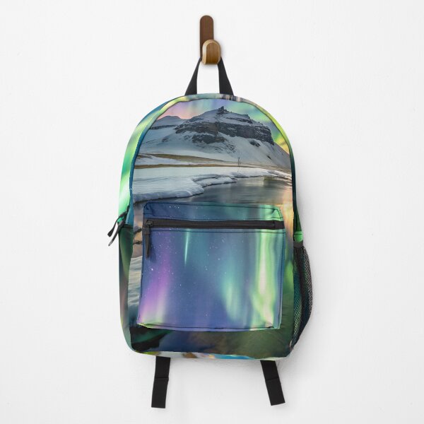 Item preview, Iceland Northern Lights Reflection in Snowy Landscape designed and sold by Motifai.