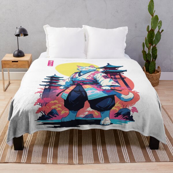 Item preview, Samurai Cat Vaporwave Aesthetic Design designed and sold by LuminOrb.
