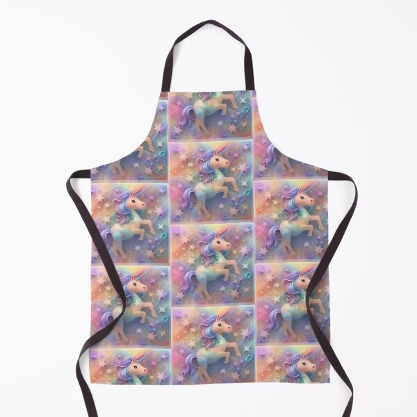 Item preview, Rainbow unicorn cartoon in pink peach lilac rearing up designed and sold by cheekylorns.