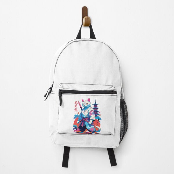 Item preview, Samurai Cat Vaporwave Aesthetic Japan Art designed and sold by LuminOrb.