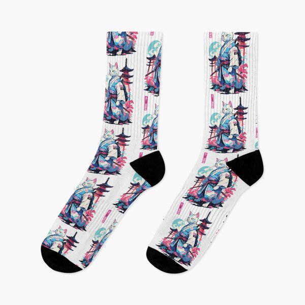 Item preview, Samurai Cat Vaporwave Aesthetic Japan Style designed and sold by LuminOrb.