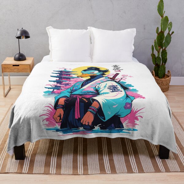 Item preview, Samurai Duck In Aesthetic Vaporwave Style designed and sold by LuminOrb.
