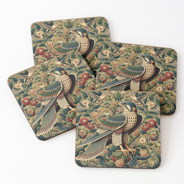 Item preview, Regal Falcon in Floral Harmony - Ornate Wildlife Art designed and sold by Suzana Djordjevic.