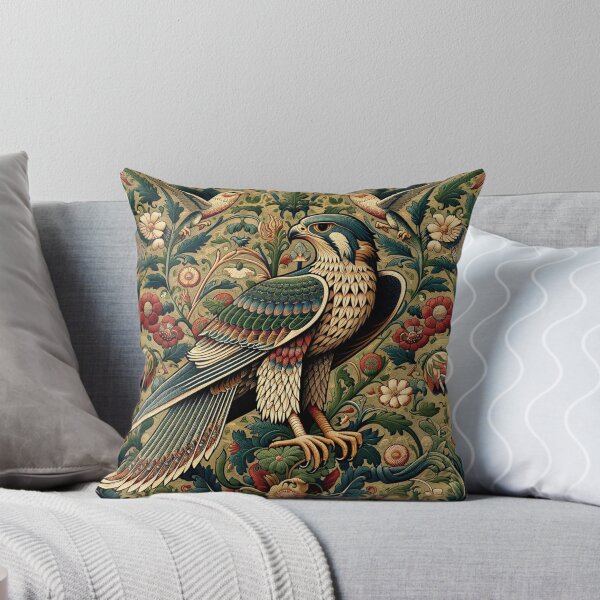 Aperçu de l'œuvre Regal Falcon en harmonie florale - Art animalier orné créée et vendue par Suzana Djordjevic.